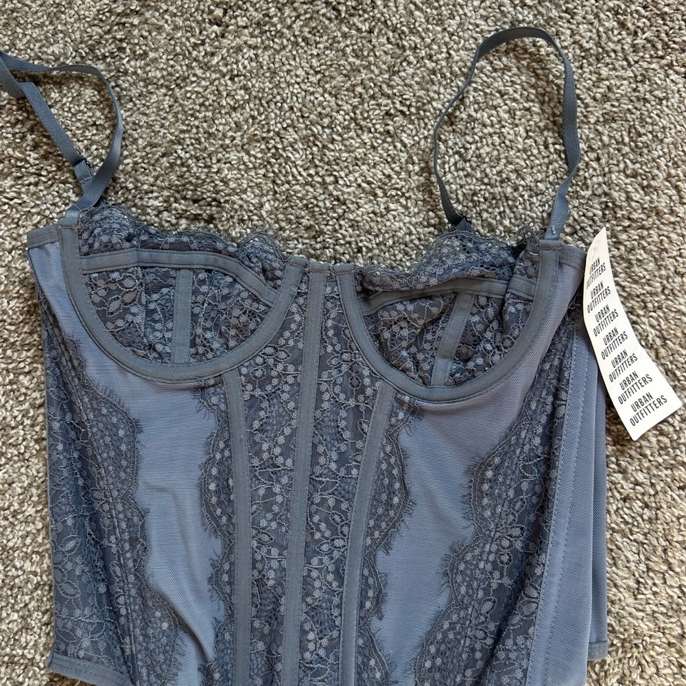 Urban Outfitters Lace Bustier in Blue